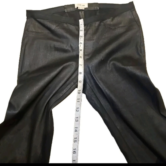 Helmut Lang Black Leggings High-Waisted Form-Fitting Leather-Like Pants - Picture 13 of 16